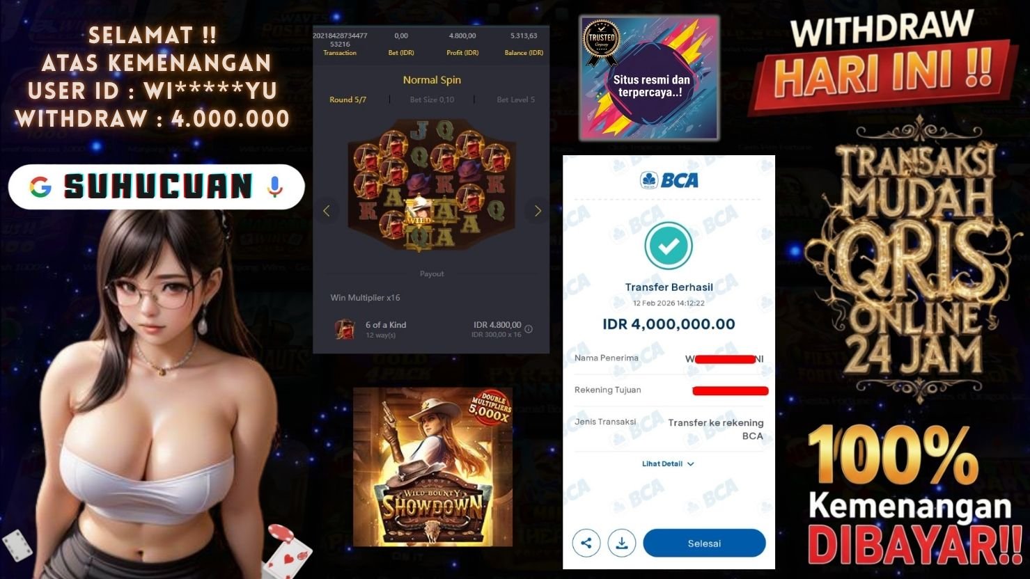 SUHUCUAN JACKPOT SLOT WILD BOUNTY SHOWDOWN